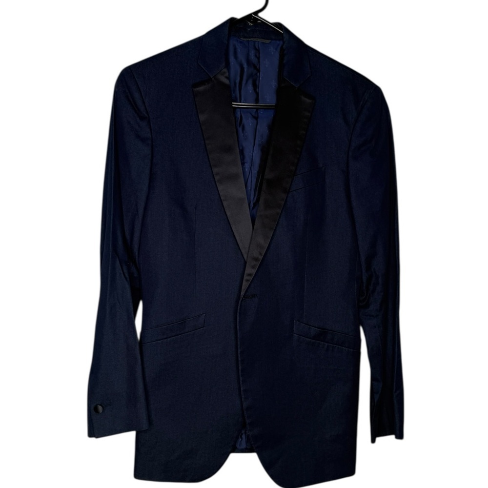 John Varvatos Star USA Blazer Jacket Mens Size 44L Sports Coat Wool Blue NEW